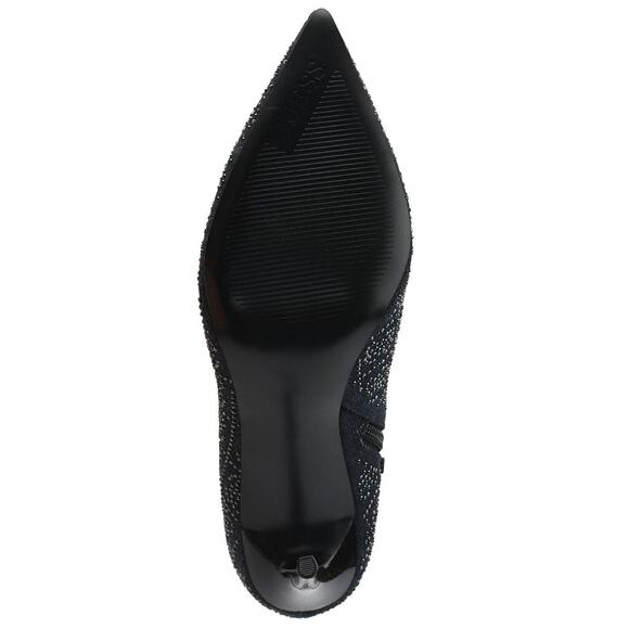 GUESS Womens Black Embellished Comfort Fazzie Pointed Toe Stiletto Booties Sz 9M - Picture 7 of 8